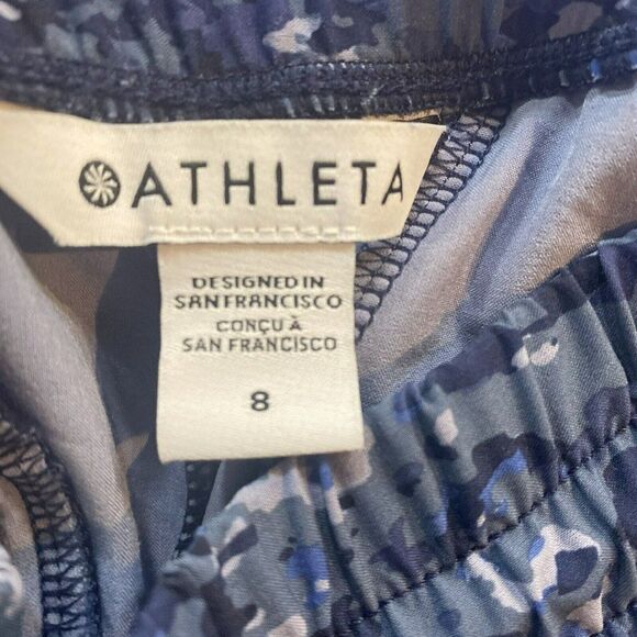 Athleta Captivate‎ Chrome Blue Brooklyn Ankle Travel Pants Women's Size 8 - Picture 3 of 4